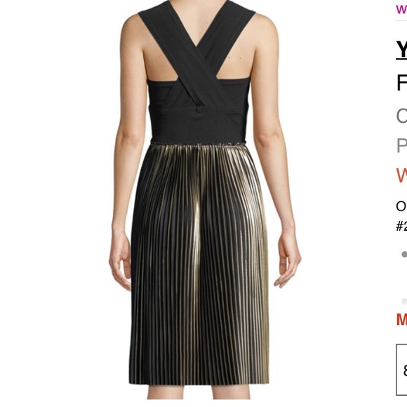 Foil pleated midi - Picture 2 of 8